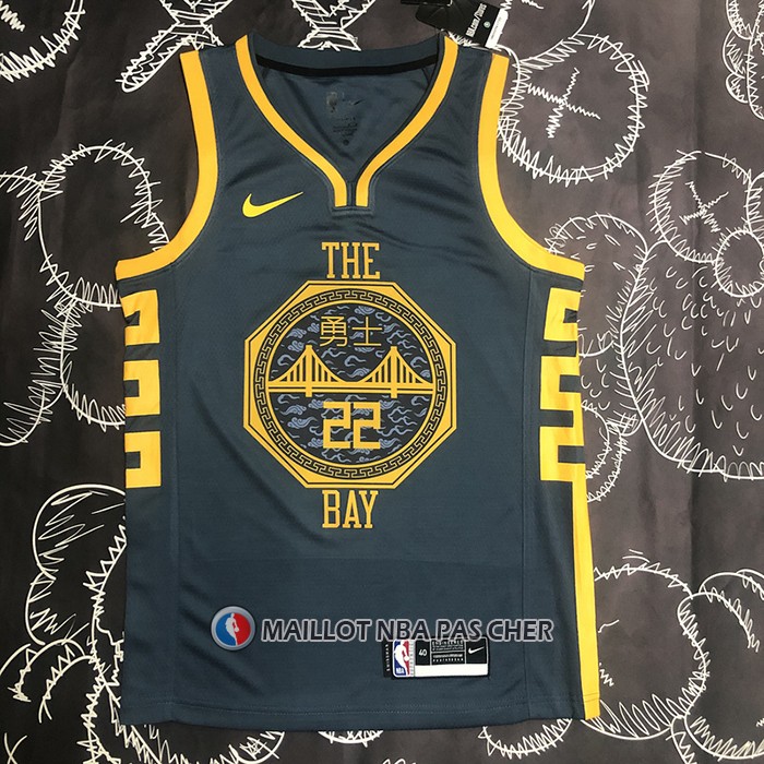Maillot Golden State Warriors Andrew Wiggins NO 22 Ville 2018-19 Bleu